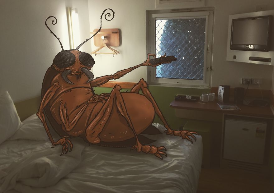 Художник добавляет монстров в повседневные сцены жизни, Jasper St Aubyn West