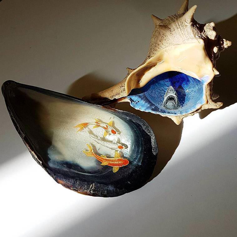 Фантастические микрокартины, нарисованные на маленьких и совсем крошечных предметах микрокартины, микроарт, Хасан Кале ,Hasan Kale, картины на крошечных предметах