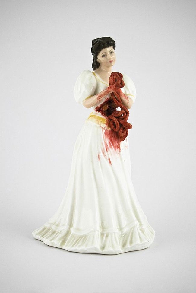  Джессика Харрисон,Jessica Harrison, кровавые фарфоровые фигурки, татуированные фарфоровые фигурки