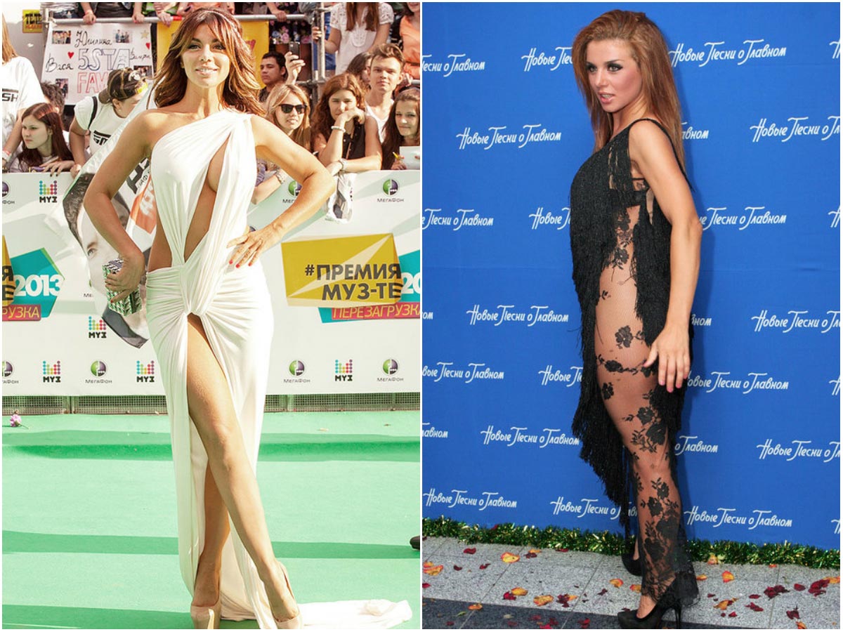 российские знаменитости в откровенных нарядах, российские звёзды в нелепых нарядах