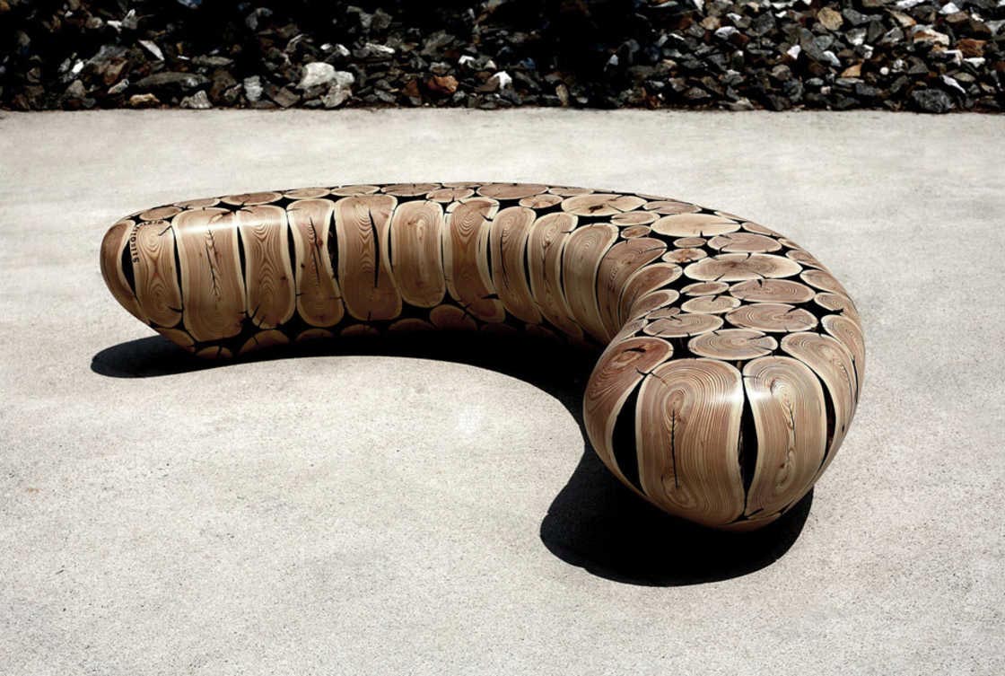 Ли Чжэ-Хайо, Lee Jae-Hyo, скульптуры их брёвен, удовлетворяющие деревянные скульптуры