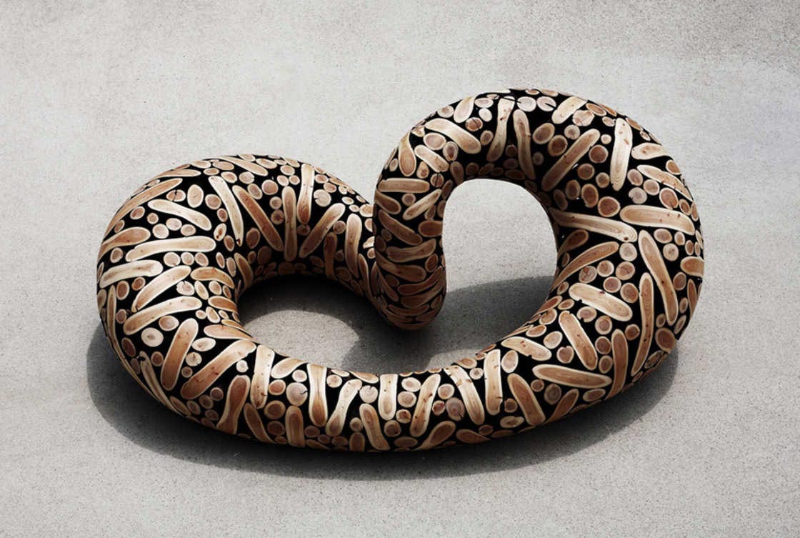 Ли Чжэ-Хайо, Lee Jae-Hyo, скульптуры их брёвен, удовлетворяющие деревянные скульптуры