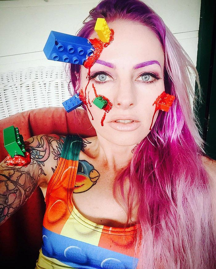 жуткий макияж, макияж для хэллоуина, Сара Мадл, Sarah Mudle