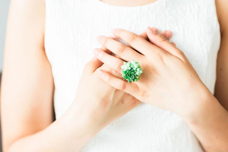 Living Jewelry, украшения с растениями, украшения суккуленты