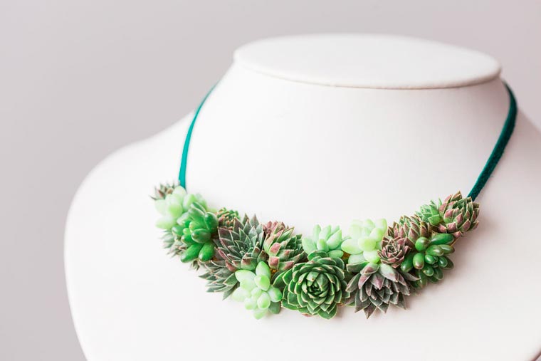 Living Jewelry, украшения с растениями, украшения суккуленты