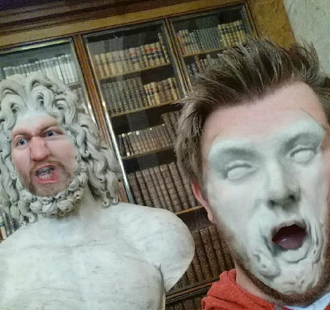 Что получится, если поменяться лицами со статуями или забавный Face Swap в музее обмен лицами со статуями, Face Swap со статуями, Face Swap в музее