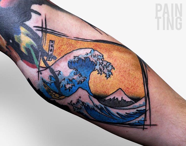 Шимона Гдович, Szymon Gdowicz, Pain Ting, блэкворк и акварель, абстрактные тату