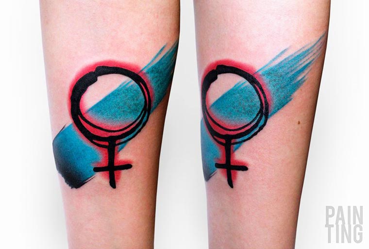 Шимона Гдович, Szymon Gdowicz, Pain Ting, блэкворк и акварель, абстрактные тату