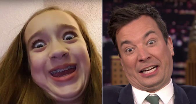 Майли Сайрус корчит рожи, Майли Сайрус на The Tonight Show, Майли Сайрус и Джимми Фэллон, Майли Сайрус Funny Face-Off