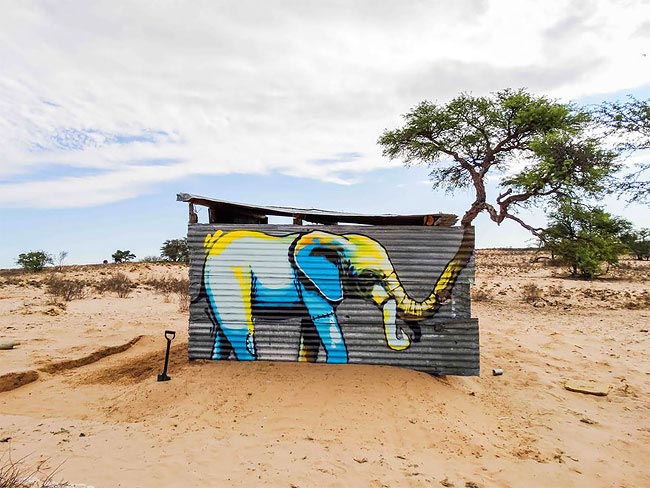 граффити со слонами, Фалко Falko, граффити со слонами в Южной Африке