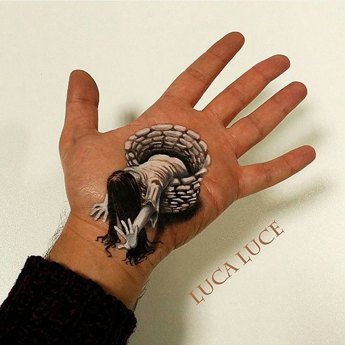 Галлюциногенные 3D-иллюзии на ладонях, которые взорвут ваш мозг 3D-иллюзии на ладонях, оптические иллюзии на ладонях, Лука Луче, Luca Luce