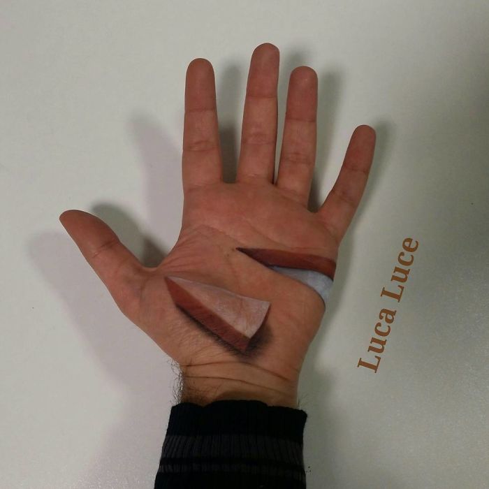 Галлюциногенные 3D-иллюзии на ладонях, которые взорвут ваш мозг 3D-иллюзии на ладонях, оптические иллюзии на ладонях, Лука Луче, Luca Luce