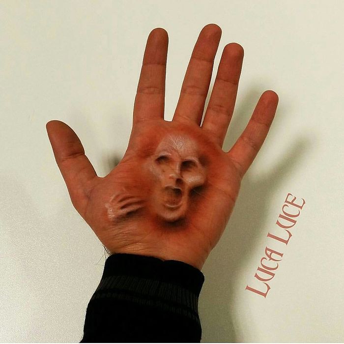 Галлюциногенные 3D-иллюзии на ладонях, которые взорвут ваш мозг 3D-иллюзии на ладонях, оптические иллюзии на ладонях, Лука Луче, Luca Luce