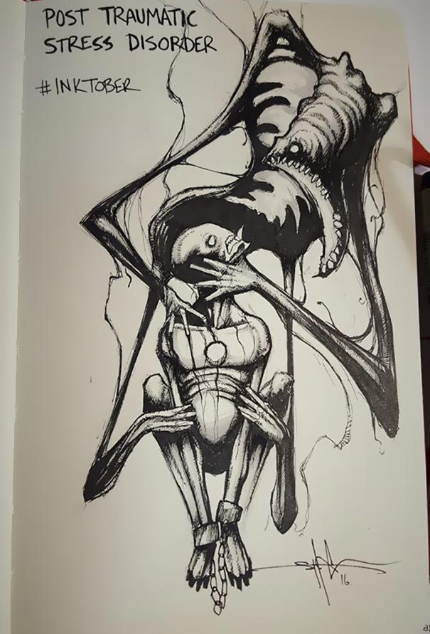 художник нарисовал психические расстройства, Психические расстройства в жутких иллюстрациях, что чувствуют больные