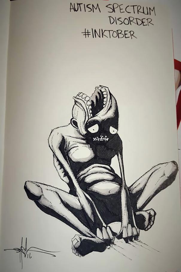 художник нарисовал психические расстройства, Психические расстройства в жутких иллюстрациях, что чувствуют больные