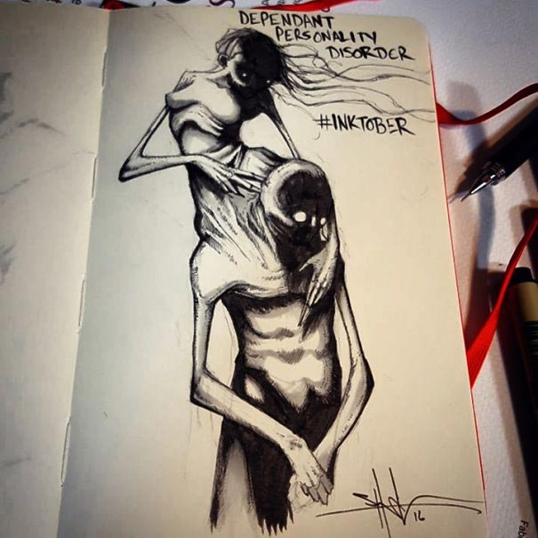 художник нарисовал психические расстройства, Психические расстройства в жутких иллюстрациях, что чувствуют больные