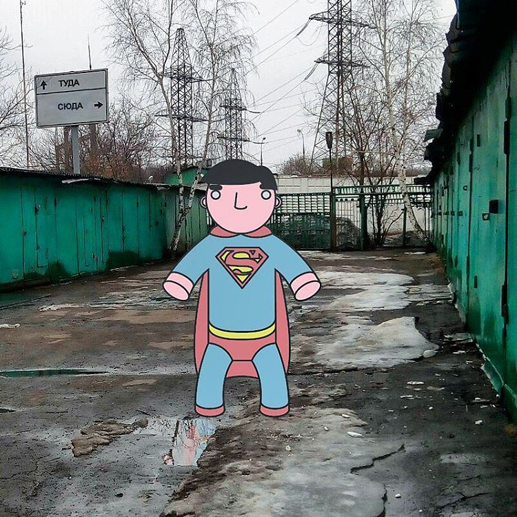 Российский иллюстратор, дополняющий реальность своими остроумными рисунками иллюстратор Gudim, российский иллюстраор дополняющий реальность