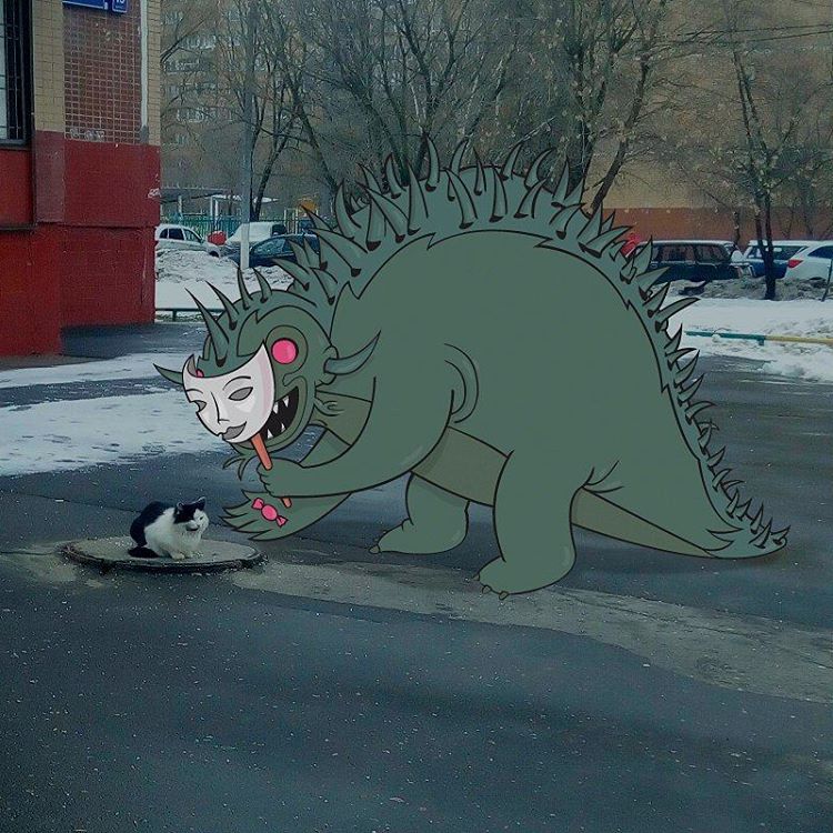 Российский иллюстратор, дополняющий реальность своими остроумными рисунками иллюстратор Gudim, российский иллюстраор дополняющий реальность