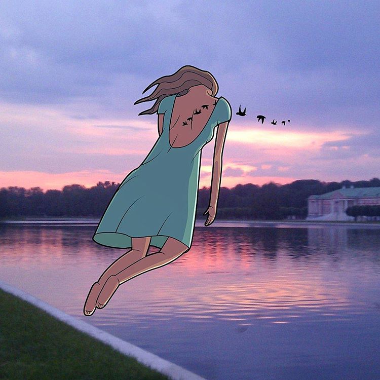 Российский иллюстратор, дополняющий реальность своими остроумными рисунками иллюстратор Gudim, российский иллюстраор дополняющий реальность