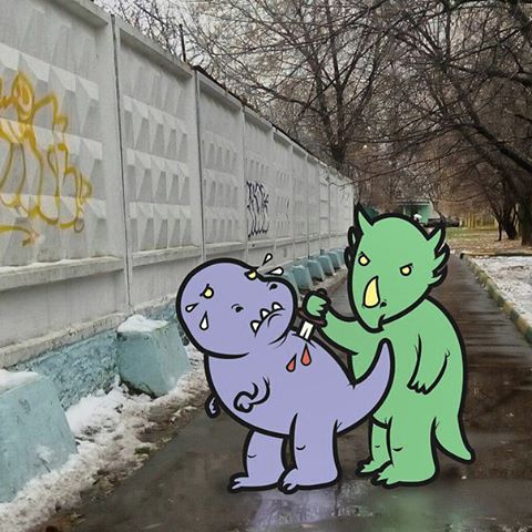 Российский иллюстратор, дополняющий реальность своими остроумными рисунками иллюстратор Gudim, российский иллюстраор дополняющий реальность