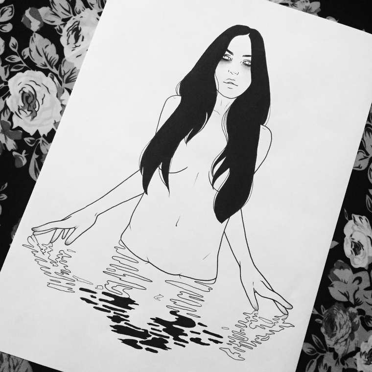 Эpoтичecкие линии: соблазнительные чёрно-белые татуировки с сексуальным подтекстом Silly Jane, соблазнительные татуировки