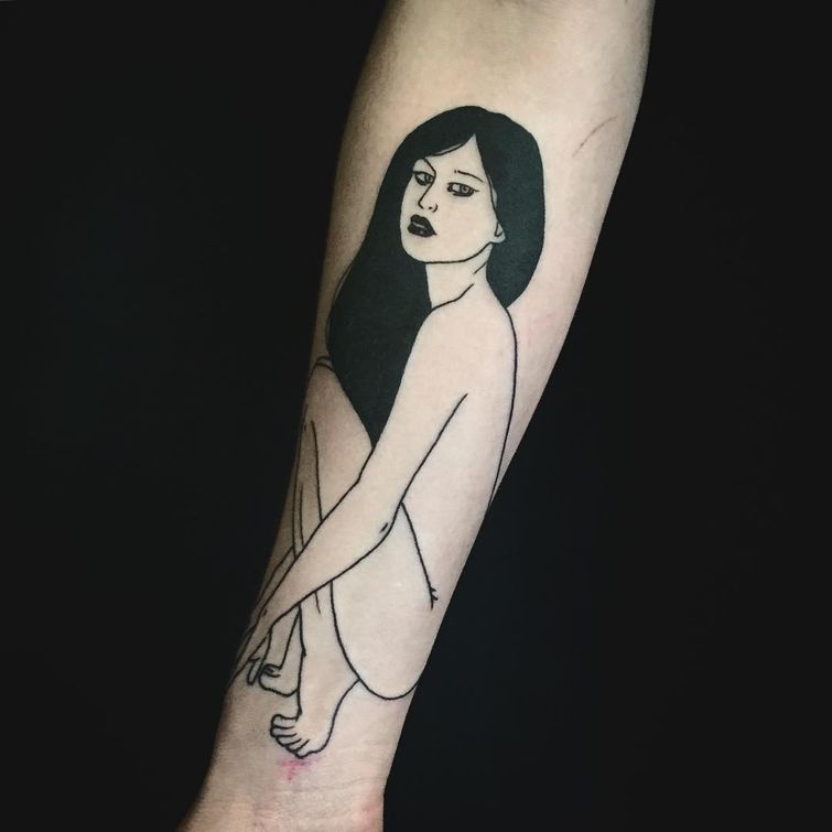 Эpoтичecкие линии: соблазнительные чёрно-белые татуировки с сексуальным подтекстом Silly Jane, соблазнительные татуировки