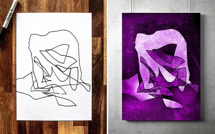 художник превращает каракули сына в абстрактное искусство, Пол Додд, Paul Dodd