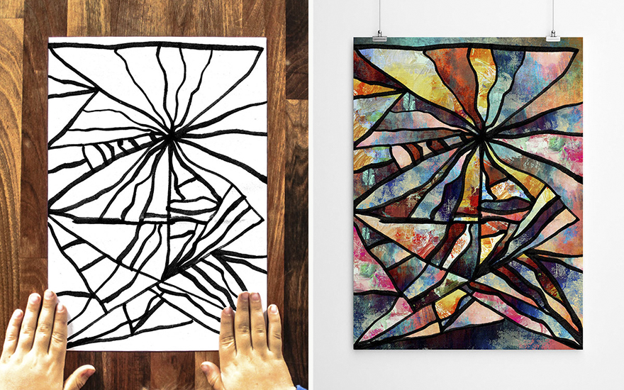 художник превращает каракули сына в абстрактное искусство, Пол Додд, Paul Dodd