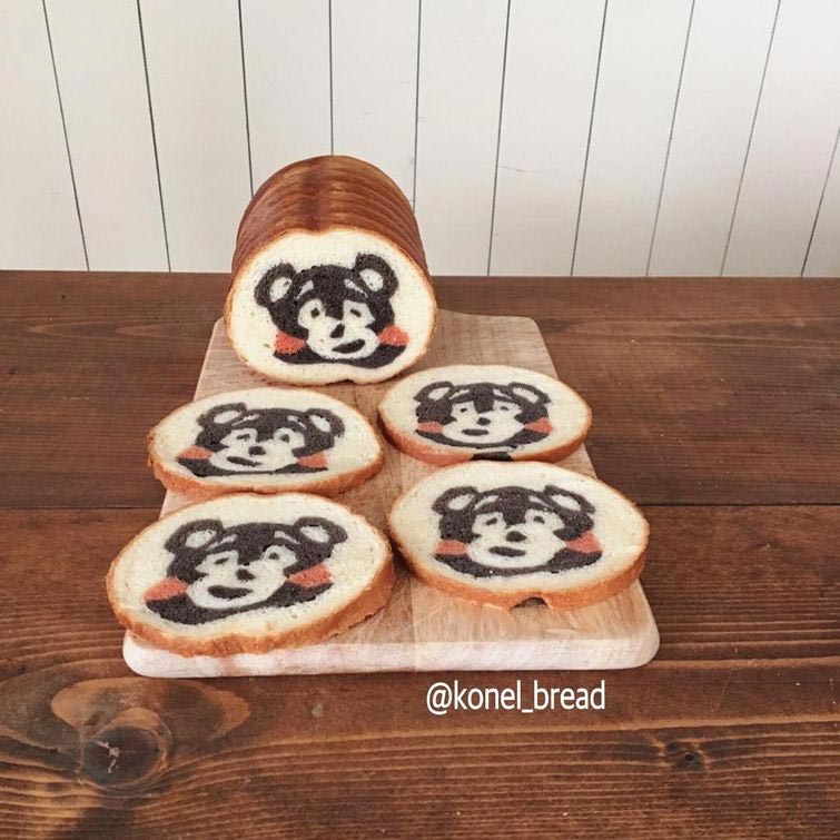 хлеб с сюрпризом, хлеб с рисунками внутри, хлеб изображение внутри