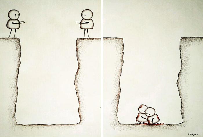 20 мрачноватых комиксов о любви, заставляющих задуматься о её обратной стороне мрачноватые комиксы о любви, рисунки о любви