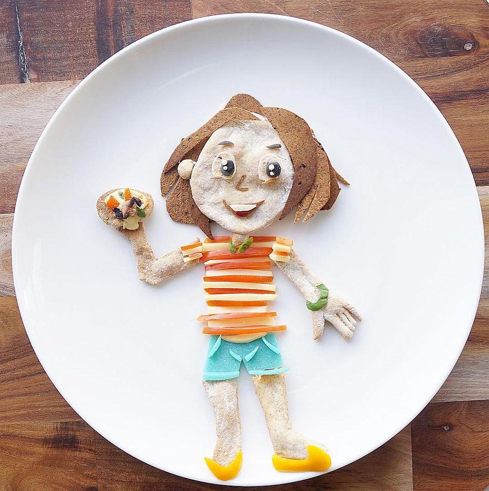 Лалех Мохмеди, Laleh Mohmedi, завтраки для сына в виде персонажей