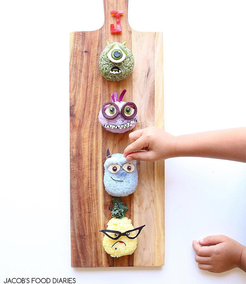 Лалех Мохмеди, Laleh Mohmedi, завтраки для сына в виде персонажей