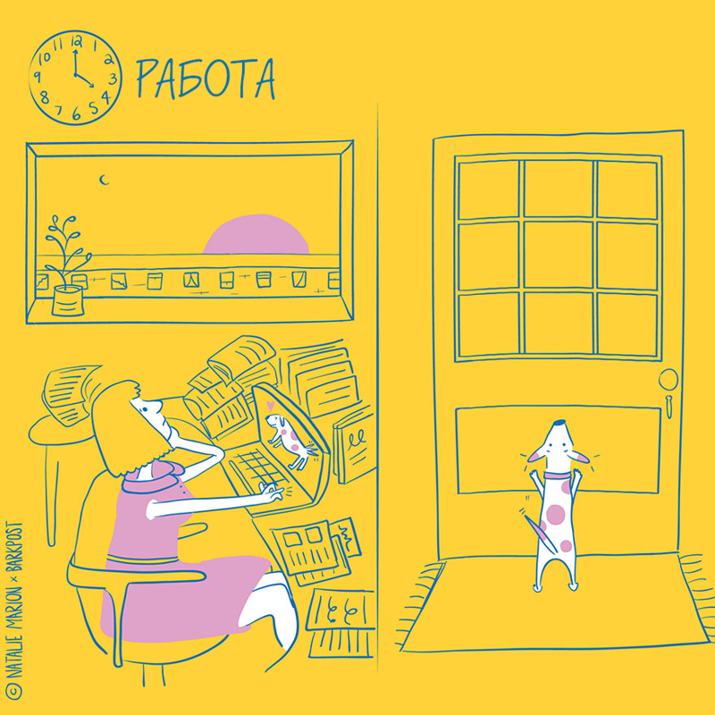 Жизнь хозяйки собаки, жизнь владельца собаки в иллюстрациях, Натали Марион, Natalie Marion)