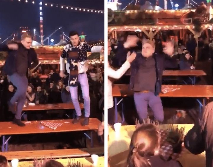 пьяный парень упавший со стола