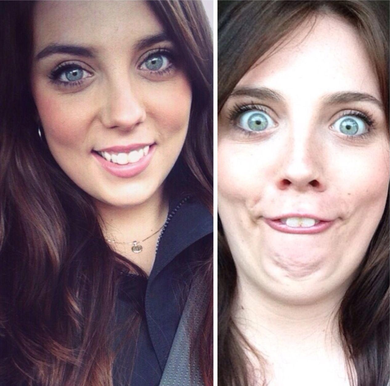 симпатичные девушки корчат рожи, pretty girls making ugly faces