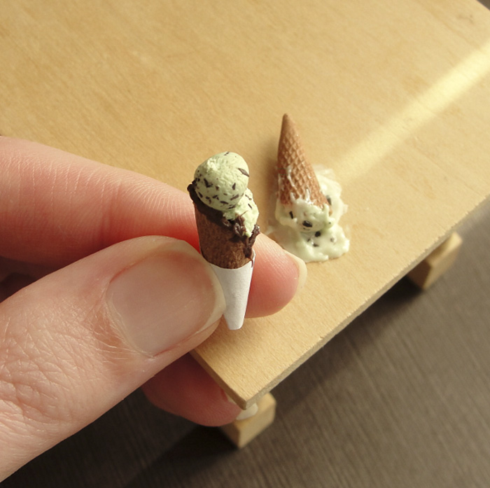 реалистичные крошечные скульптуры еды, Ким Клаф, Kim Clough