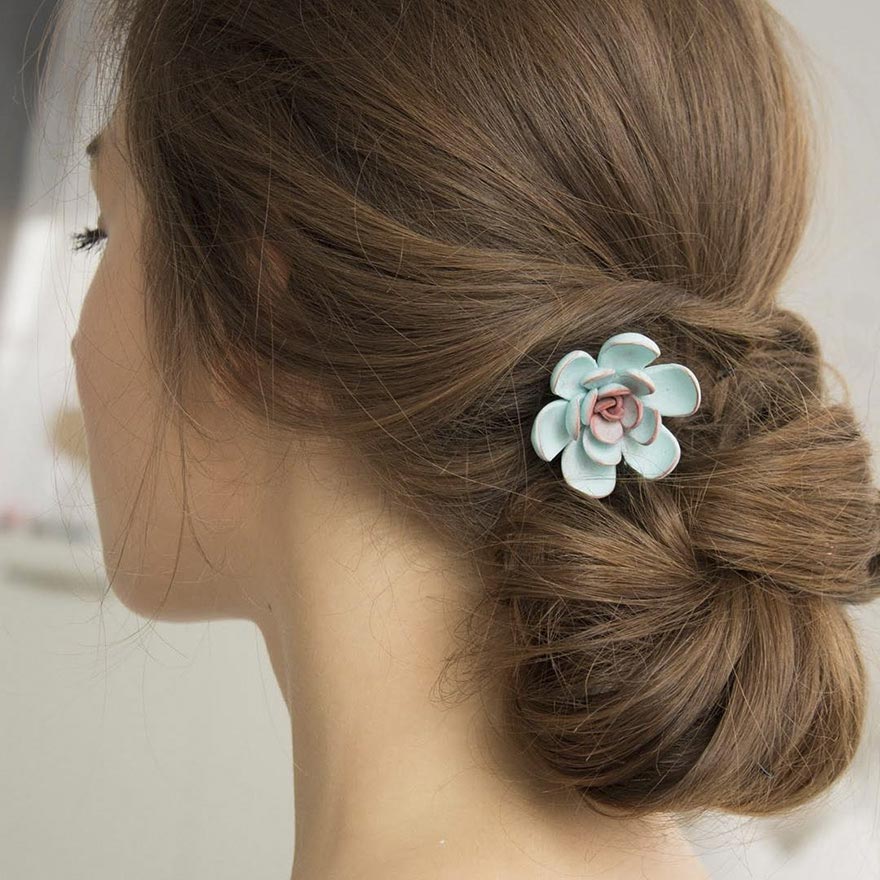 украшения с суккулентами, суккуленты из полимерной глины, Ирина Осинчук-Чайка