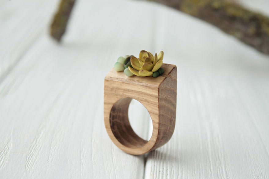 украшения с суккулентами, суккуленты из полимерной глины, Ирина Осинчук-Чайка