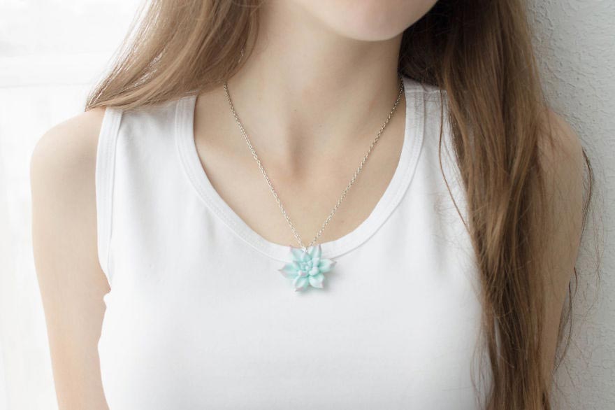 украшения с суккулентами, суккуленты из полимерной глины, Ирина Осинчук-Чайка