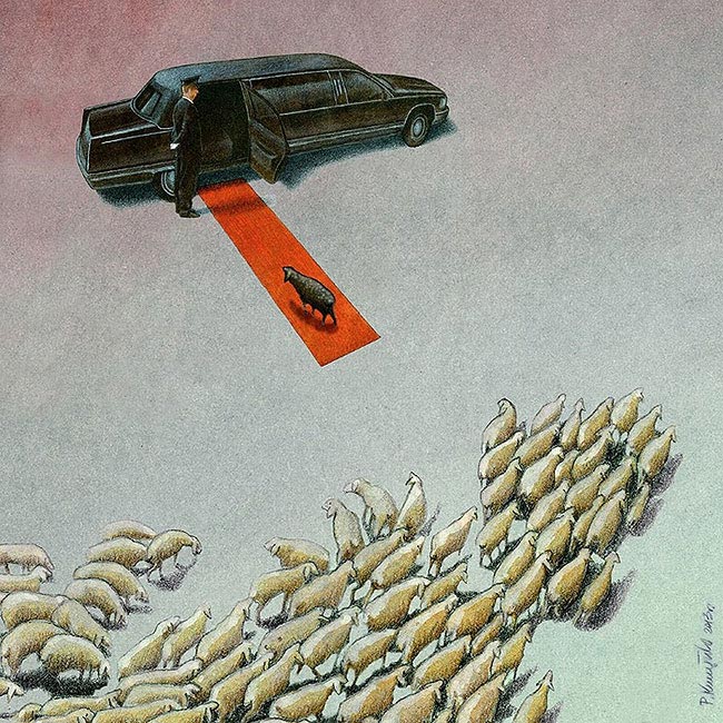 Павел Кучински, Pawel Kuczynski, остросоциальные иллюстрации, сатирические иллюстрации