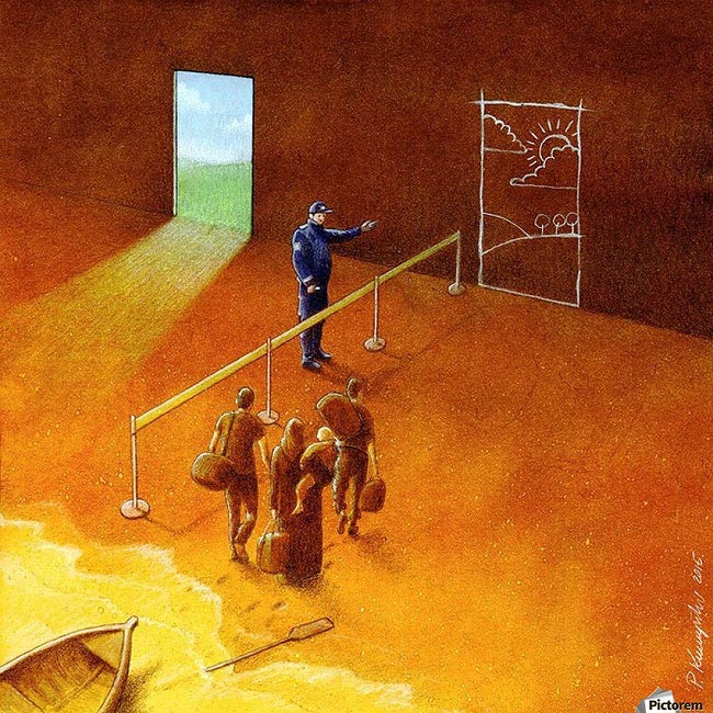 Павел Кучински, Pawel Kuczynski, остросоциальные иллюстрации, сатирические иллюстрации