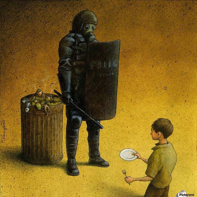 Павел Кучински, Pawel Kuczynski, остросоциальные иллюстрации, сатирические иллюстрации