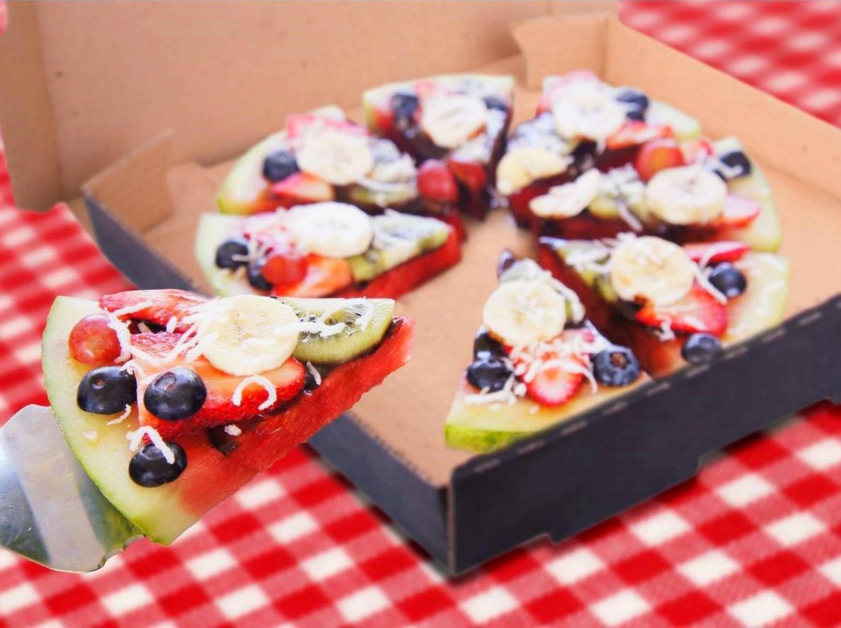 пицца из арбуза, что приготовить из арбуза, торт из арбуза