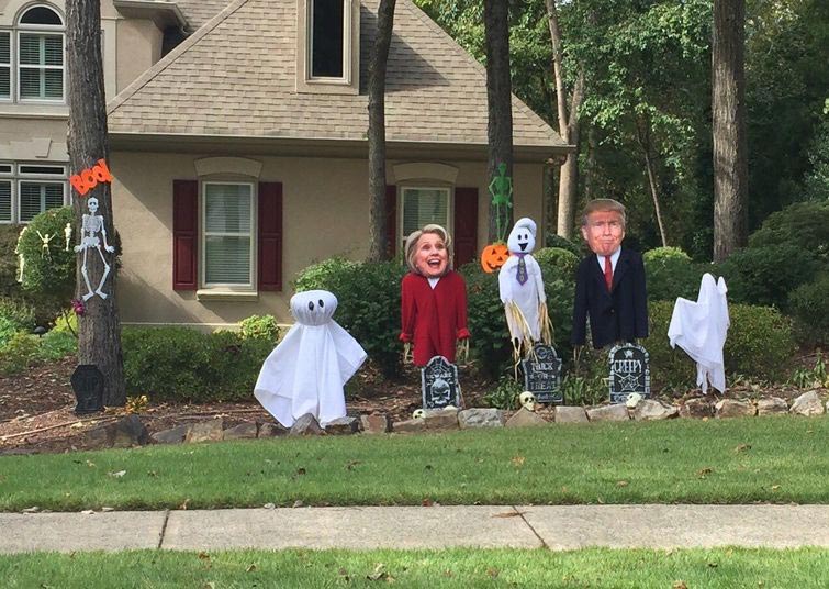 Костюмы для домов, украшение домов на Хэллоуин