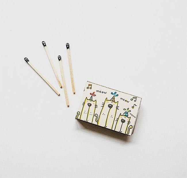 спичечные открытки, открытки из спичечных коробков