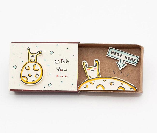 спичечные открытки, открытки из спичечных коробков