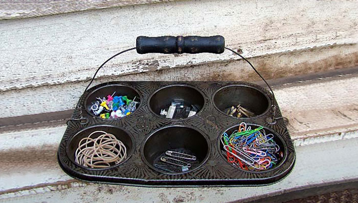 вторичное использование старой кухонной утвари, использование старых вещей