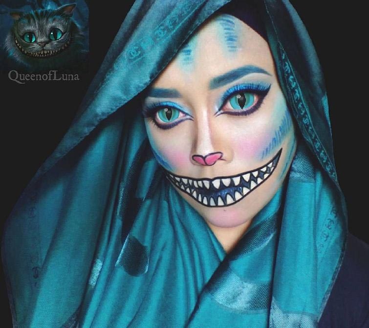 queenofluna, Сарасвати, визажит превращает себя при помощи хиджаба, визажист диснеевские принцессы хиджаб, перевоплощения при помощи хиджаба, превращение персон