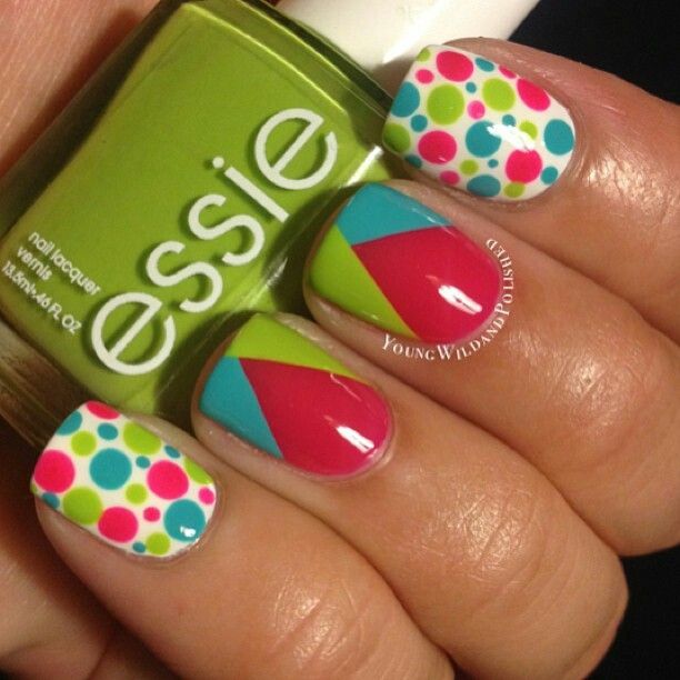 Ногти в горошек, dot nail