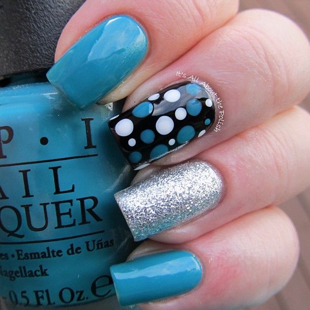 Ногти в горошек, dot nail